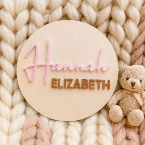 Personalized Baby Announcement Plaque, Name Sign, Birth Announcement, Name Announcement, Minimalist, Birth Plaque, Name Plaque, Baby Name