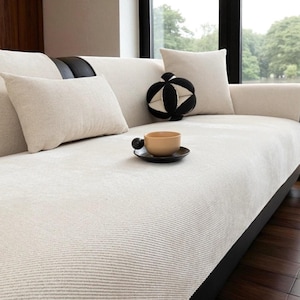Non-Slip Sofa Cushion Cover – Universal Spring Mat for Couch Seating, Solid Color Nordic Style Slipcover for Living Room Decor