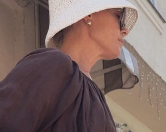 Handmade Raffia Bucket Hat – Lightweight Summer Boho Essential. Twig hat