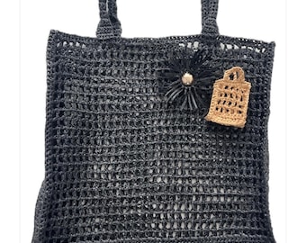 Raffia Crochet Tote Bag – Luxury Inspired Summer Handbag. Модный летний шопер из рафии. Самая удобная форма! Twig Bag.