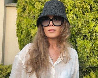 Handmade Raffia Bucket Hat – Lightweight Summer Boho Essential. Twig hat.