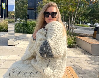 Handmade Oversized Chunky Knit Cardigan.