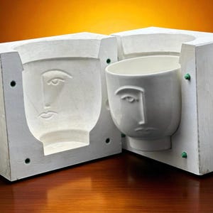Customizable Plaster Mould for Face Nordic Vase - Small Slipcasting Ceramic Mold for Handmade Art