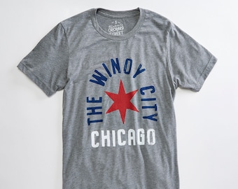 Chicago Arch Heather Gray Unisex T Shirt for Men Women. Windy City T Shirt.