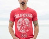 California State Seal T-Shirt. Vintage Style Soft Retro West Coast Shirt Unisex Men 39 s Slim Fit and Women 39 s Tee