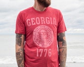 Georgia State Seal T-Shirt. Vintage Style Soft Retro Southern Shirt Unisex Men 39 s Slim Fit and Women 39 s Tee