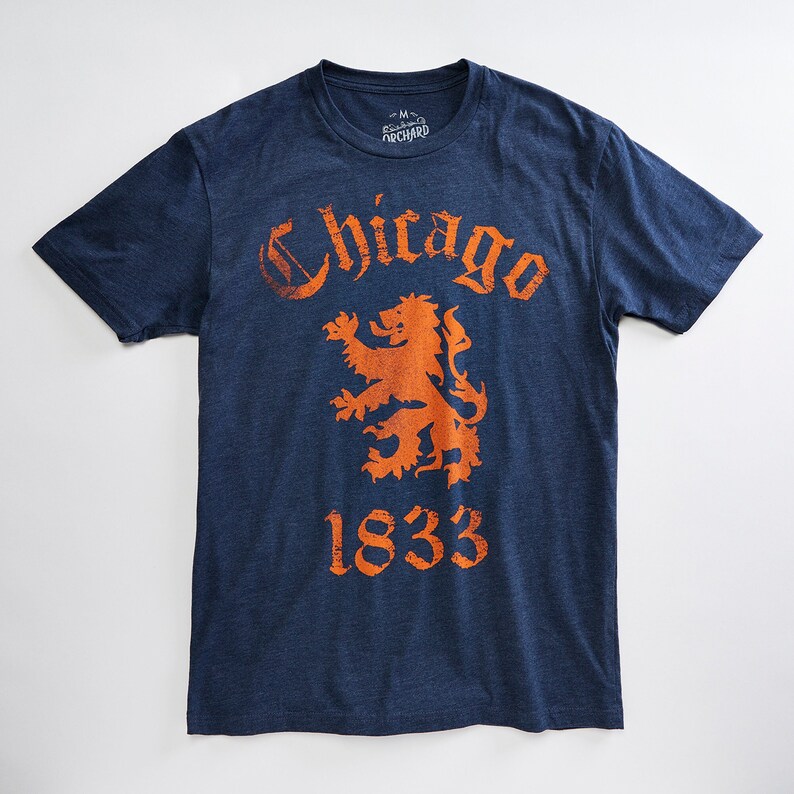 Chicago Lion Triblend Unisex T-Shirt. Soft navy tee for men and women. image 1