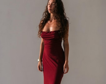 Handmade Burgundy Boho Maxi Dress: Vintage Style Long Sundress - Etsy