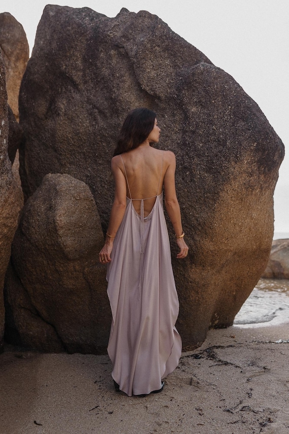 backless white slip dress LITTLE WHITE SLIP DRESS – Lilia Cass main image 0