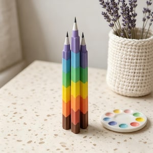 Rainbow Stacking Block Pencils, No-Sharpening Mechanical Pencil Set, Cute Replaceable Lead Pencils, Class Rewards and Party Gifts