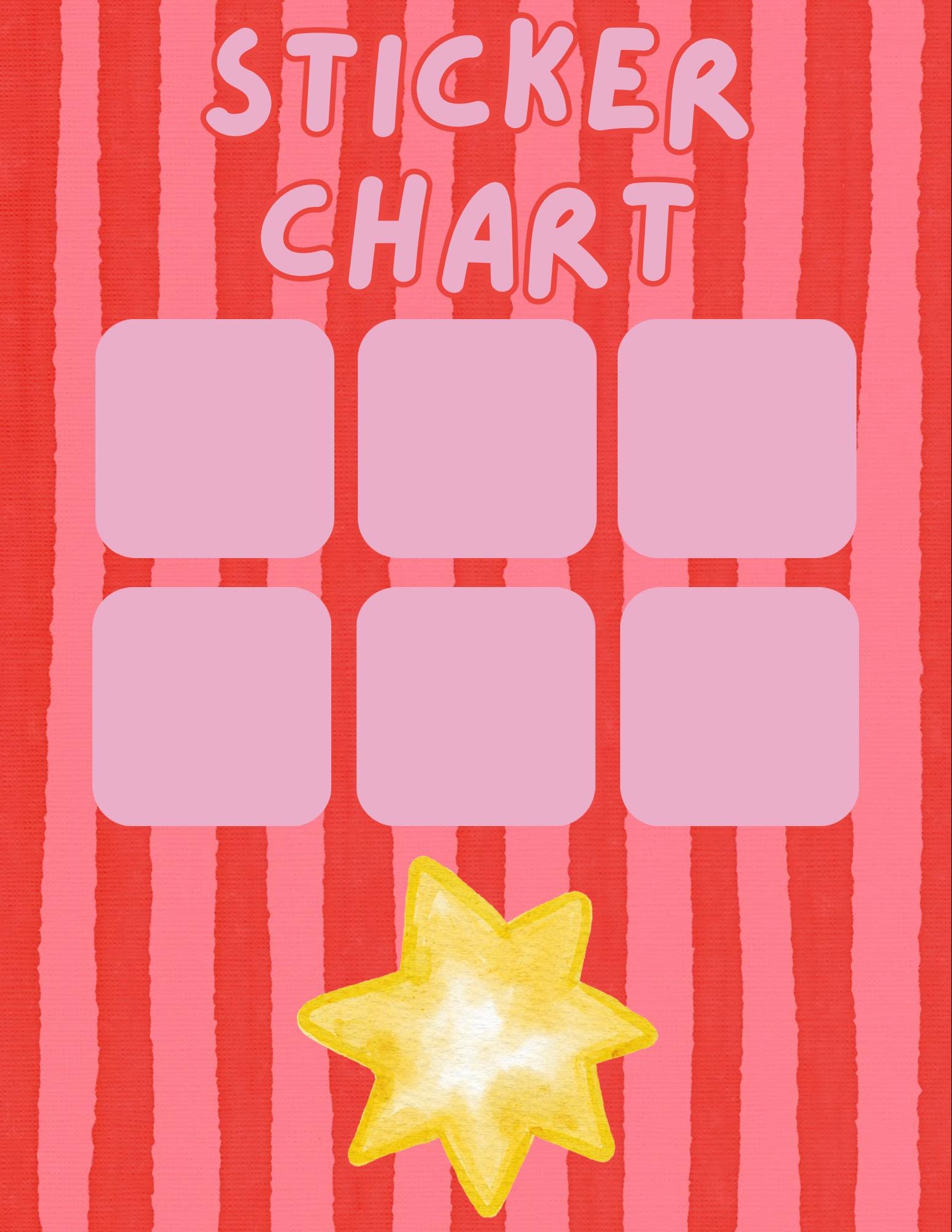 Sticker Chart - Etsy
