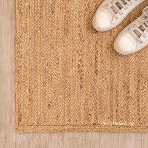 Op maat gemaakt jute vloerkleed | Gang- en haltapijt van natuurlijke vezels | Handgeweven milieuvriendelijk tapijt | Rustieke boho-boerderijstijl | Decortapijt |