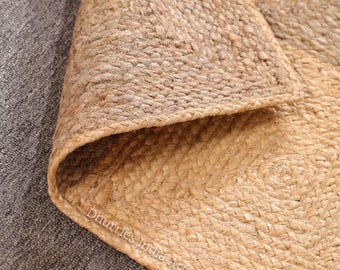Handgeweven hennep vloerkleed, rustiek jute tapijt, milieuvriendelijke vloermat