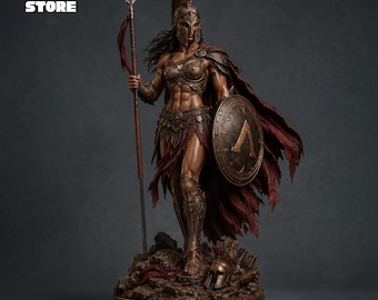 Spartan War Queen Figure STL File, Ancient Greek Fighter Miniature (3D Printable)