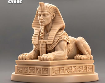 Escultura de esfinge egipcia en formato STL, estatua imprimible en 3D (STL)