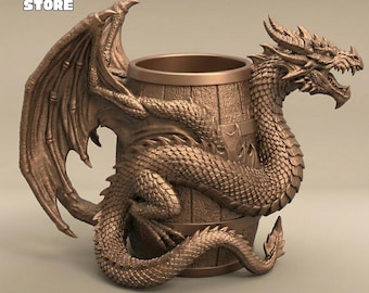 Dragon Planter 3D Model, Dragon Vase STL File (Digital Download)