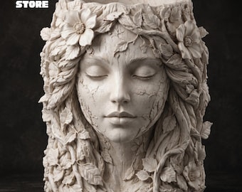Gaia Goddess Planter Pot STL File, Mother Nature Flower Vase (Digital Download)