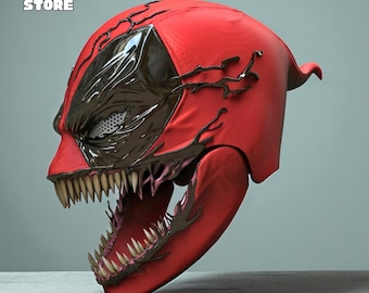 Máscara de Venom de Deadpool con mandíbula móvil, archivo STL, casco imprimible en 3D