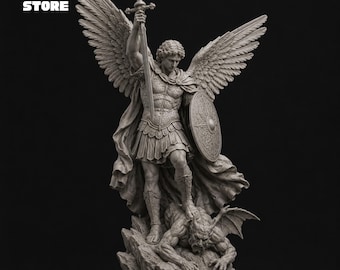 Archangel Michael STL File, 3D Printable Statue Figure (3D Model)