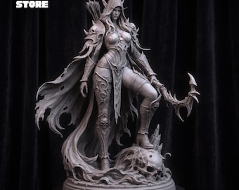 Sylvanas Windrunner Warcraft 3D Model STL File, Printable Statue (Digital Download)
