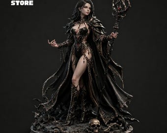 Shadow Queen Figure STL, Dark Fantasy Miniature, 3D Printable Statue (STL File)