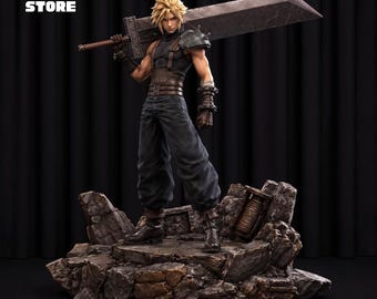 Cloud Strife 3D Model, Final Fantasy Statue (STL File)