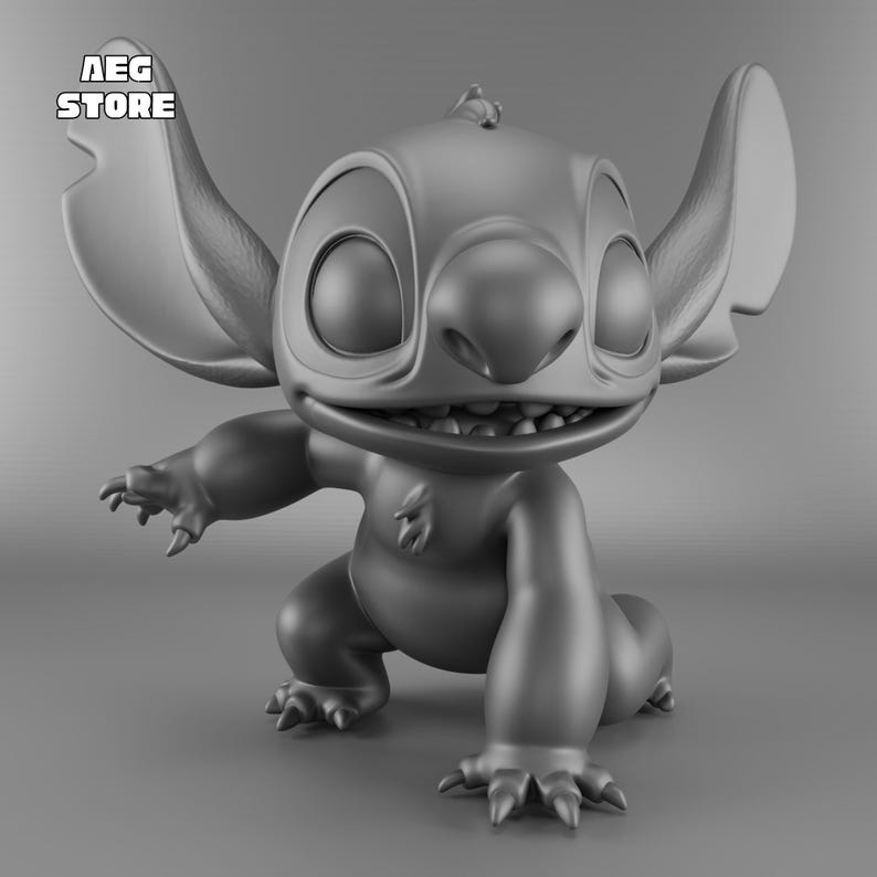 Stitch Figure 3D Model, Printable Statue STL File
