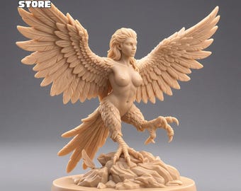 Estatua de arpía, figura de criatura mítica, escultura de mujer alada, decoración de mitología griega, regalo gótico fantástico.