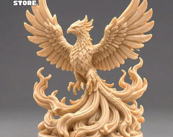 Archivo STL de la figura del Fénix, modelo de estatua imprimible en 3D (descarga digital)