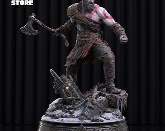 Kratos God of War Ragnarok 3D Model STL, Printable Statue File