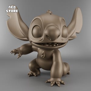 Stitch Figure 3D Model, Printable Statue STL File