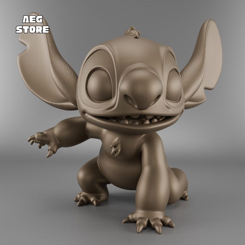 Stitch Figure 3D Model, Printable Statue STL File