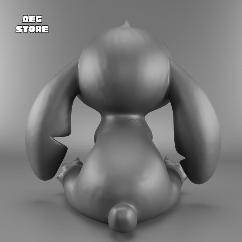 Stitch Figure 3D Model, Printable Statue STL File