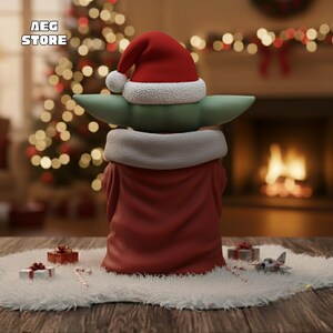 Christmas Grogu Figure STL File, Yoda Star Wars Figure 3D Model, 3D Printable Chirstmas Grogu Statue STL
