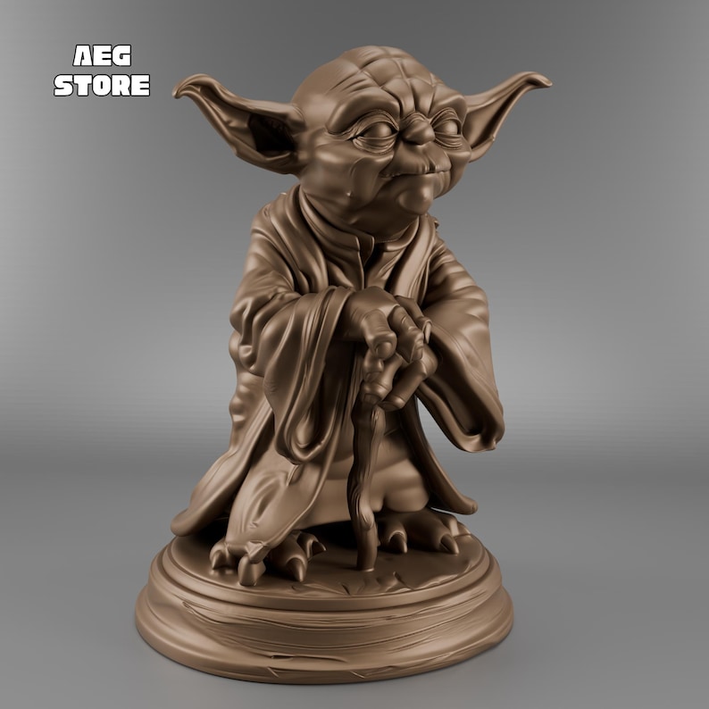 Yoda Figure STL File, Yoda Star Wars 3D Model File, 3D Printable Grogu Statue STL File