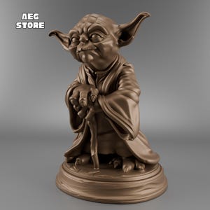 Yoda Figure STL File, Yoda Star Wars 3D Model File, 3D Printable Grogu Statue STL File