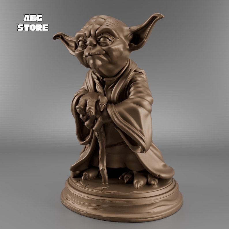 Yoda Figure STL File, Yoda Star Wars 3D Model File, 3D Printable Grogu Statue STL File