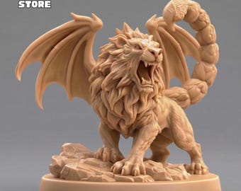 Figura de mantícora en formato STL, modelo 3D de la mitología griega, estatua imprimible (archivo STL).