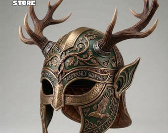 Casco vikingo de asta, modelo 3D, cosplay de guerrero nórdico (archivo STL)