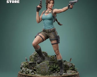 Lara Croft Tomb Raider Figure STL File, 3D Printable Statue (Digital Download)
