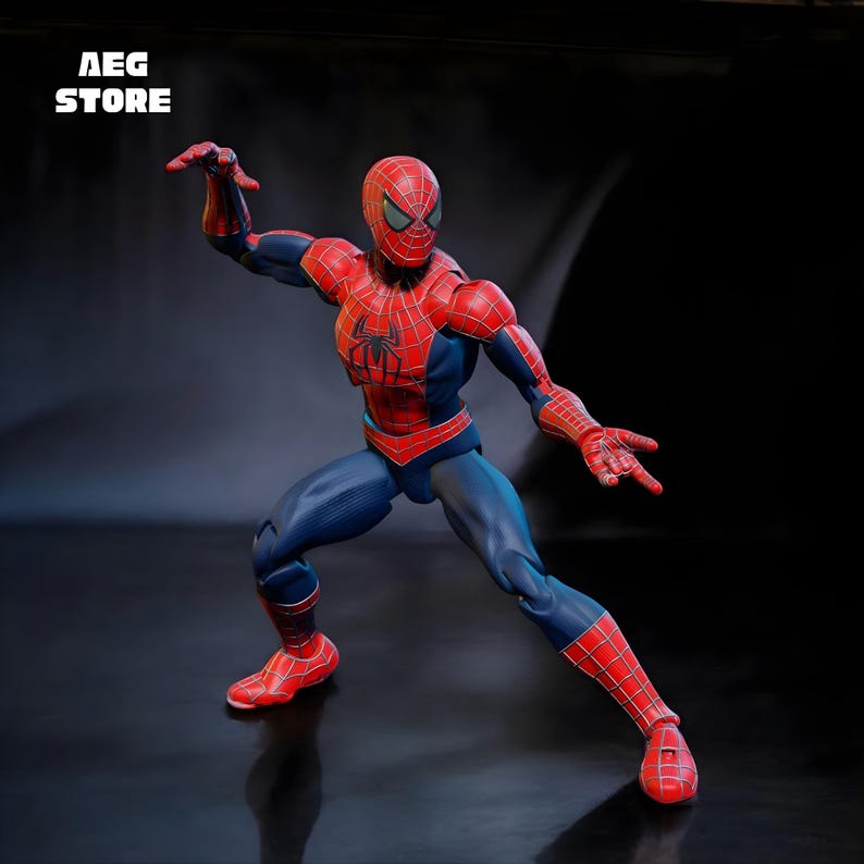 Spiderman Action Figure STL File, 3D Printable Articulated Spiderman Model, Spiderman Statue STL File