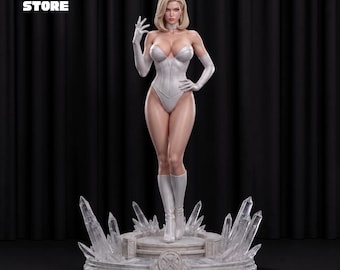 Emma Frost 3D Model Statue STL File (3D Printable Figurine)