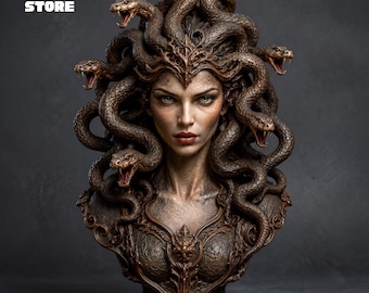 Medusa Bust 3D Model, Printable Statue Figure (Digital Download)