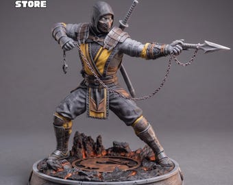 Archivo STL de la figura de Scorpion, modelo 3D de la figura de Scorpion de Mortal Kombat, estatua de Scorpion imprimible en 3D (archivo STL)