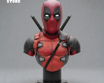 Deadpool Bust 3D Model, Printable Statue STL File