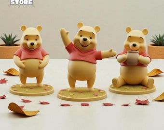 Winnie The Pooh Figure Pack STL Files (3D Model), Printable Statue Download