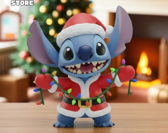Christmas Stitch Figure STL File, 3D Printable Model, Santa Costume Statue