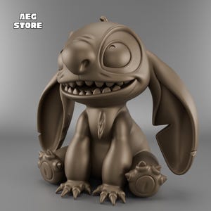 Stitch Figure 3D Model, Printable Statue STL File