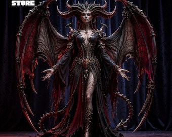 Lilith Figure STL File, 3D Printable Demon Statue Model