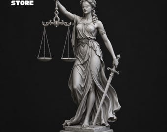 Themis Statue STL File, Lady Justice 3D Model, Printable Figure